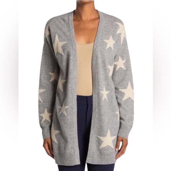 MAGASCHONI CASHMERE STAR LONG OPEN FRONT CARDIGAN SIZE SMALL - Picture 3 of 14